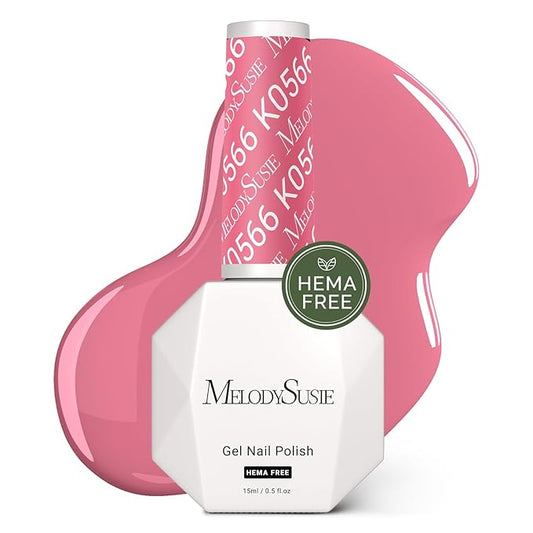 MelodySusie Hema Free Gel Nail Polish, 0.5 Fl Oz Thick Rose Pink Gel Polish, Non-Toxic, Long Lasting, Soak Off UV Nail Polish, Manicure Nail Design Salon DIY Nail Art at Home K0566