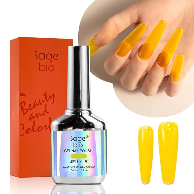 Jelly Gel Nail Polish, 15ml Semi-Transparent Gel, Glossy Finish, Vibrant Colors for DIY Manicures, Long-Lasting & Chip-Resistant