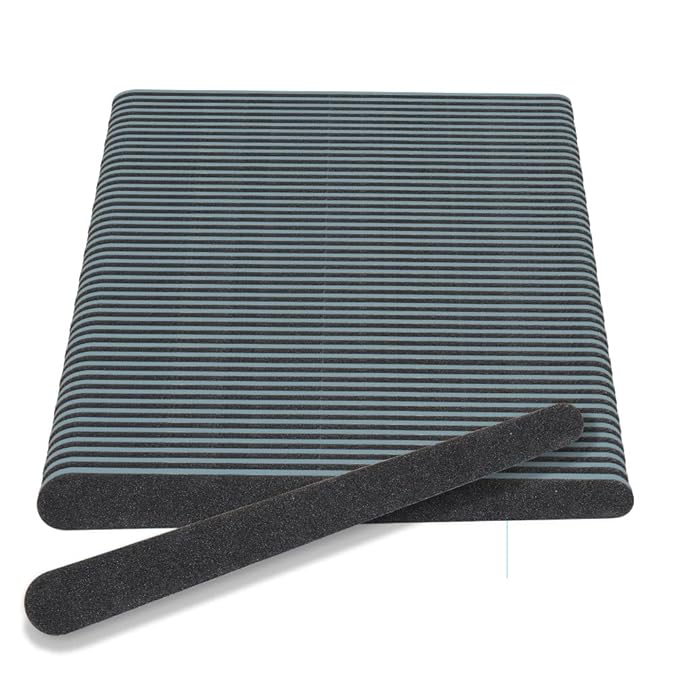Flowery Disposable Nail File Black Wood CORE SIL/CARB 100 Files per Box