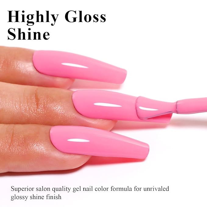 Imtiti Pink Gel Nail Polish: 15ML Baby Pink Autumn Winter Gel Nail Polish, Soak Off LED UV Nail Gel - DIY Nail Art Starter Manicure Salon Kit
