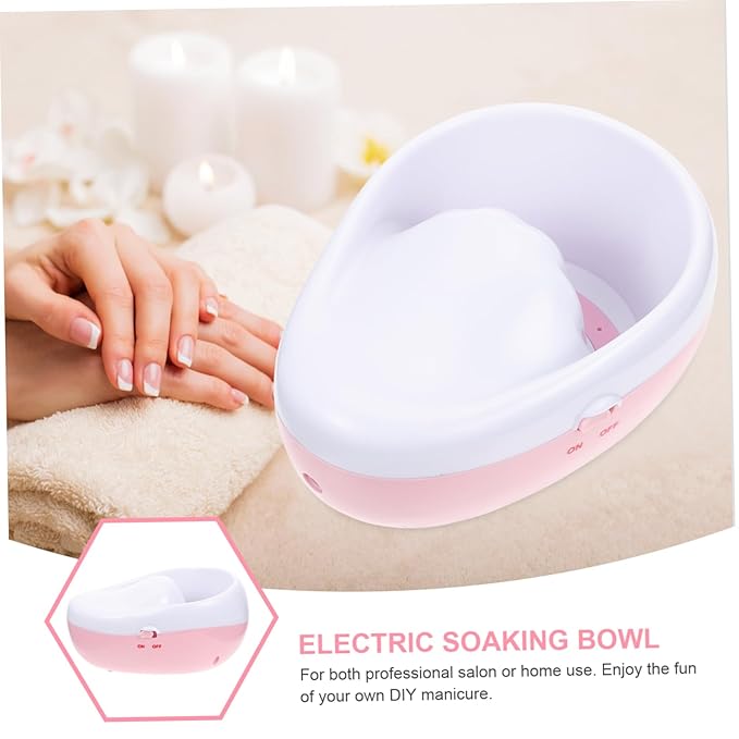 FRCOLOR Nail Art Gel Remover Soak Bowl for Manicure Care Electric Tool for Quick Nail Polish Removal Portable Design for Home Salon