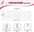 3 Pack White Cheesecloth Table Runner, 17 x 108 inch, Semi Sheer Boho Cheese - Image 3