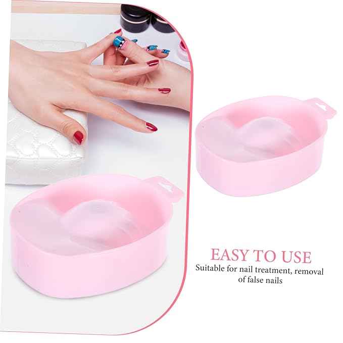1pc Rectangular Soaking Bowl for Nail Care Pink Single-layer Manicure Tool for Easy Cuticle Treatment and False Nail Removal Home and Salon Use