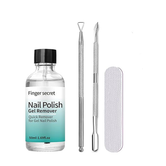 Finger Secret Nail Polish Gel Remover Kit Convenient for Gel Nails Remove 50ml,Professional Nail Remove Product for Salon & Home Use.Easy to operate