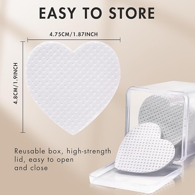 Eyelash Extension Glue Wipes 200 PCS Lint Free Nail Wipes Non-Woven Fabric Lash Glue Wipes Nail Polish Remover Wipes for Lash Extension Supplies (White)