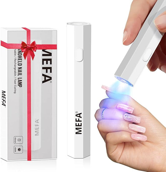 MEFA Handheld UV Light for Gel Nails, UV Nail Lamp with 2 Timer Settings, Portable Cordless Rechargeable USB Nail Dryer for Gel Nail Polish Fast Curing, LED Nail Lamp for Home DIY Salon Women