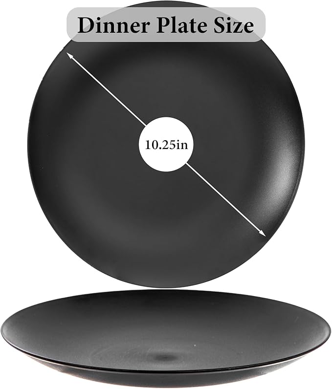 ejonirinjonir 80pcs 10.25in Heavy-Duty Black Plastic Plates - Image 2