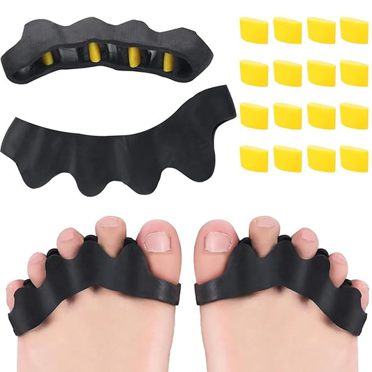 2 Pairs Adjustable Toe Separators for Men and Women, Toe Spacers Improve Balance and Toes to Their Natural Shape, Enhanced Athletic Mobility Applied for Walking, Running, Yoga Practice
