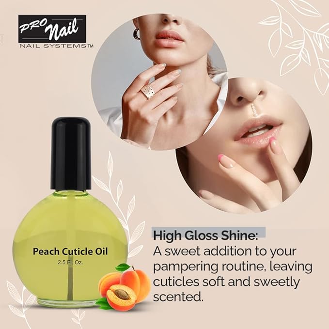 PRO NAIL - Cuticle Revitalizing Oil for Nails, Peach, 2.5 Oz - Professional Strength, Pedicure and Manicure - Moisturizes and Strengthens Nails and Cuticles - Soothing and Nourishing