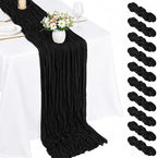 10 Pack Black Cheesecloth Table Runner 22 x 120 Inch Boho Gauze able Runner | by Fwxdbwyl