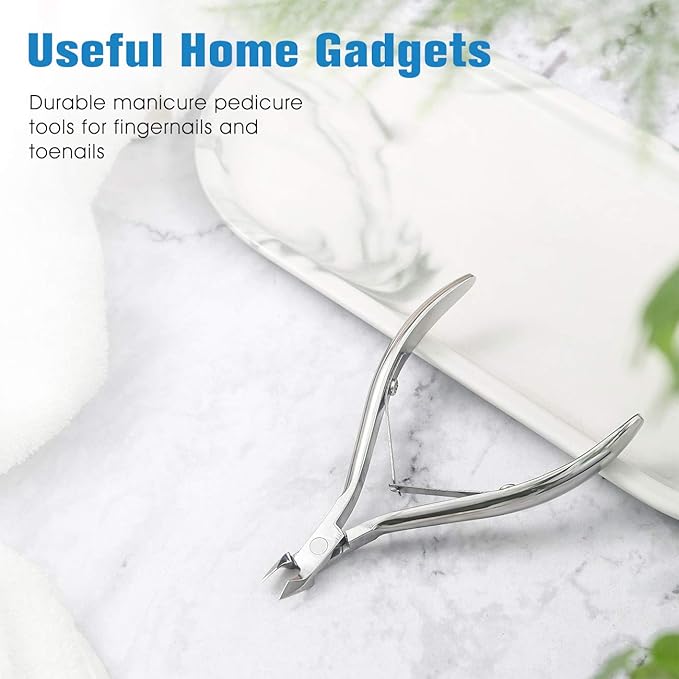 FERYES Cuticle Clipper Professional Manicure and Pedicure Cuticle Remover Tools, Medical Grade Stainless Steel Cutial Cutter, 6mm Jaw- 1 Piece (Silver)