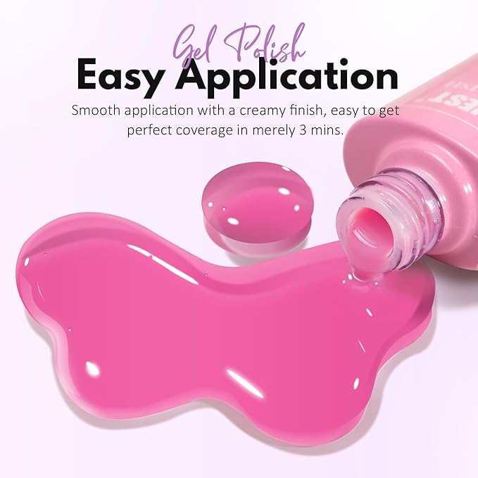 FZANEST Gel Nail Polish Set,Ligh Pink Neon Pink Sliver Glitter Gel Polish Nail Kit Soak Off Nail Polish Home DIY Manicure Nail Salon Varnish Spring Summer Colors