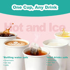 16 oz 160 Pack Disposable Coffee Cups, Bulk White Disposable Paper Cups - Image 6