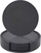 6PCS 4 Inch PU Leather Coasters - Image 6
