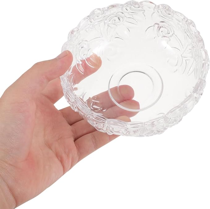 Housoutil Glass Nail Soaking Bowl, Manicure Soaking Bowl for Fingernail Toenail Caring Polish Removal, 12.5x12.5cm