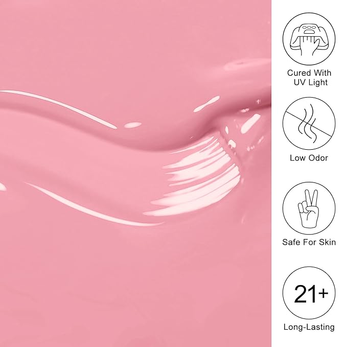 Imtiti Nude Gel Nail Polish - Natural Pink, 15ML Soak Off LED UV Gel Nail Polish Kit for Autumn Winter DIY Nail Art Manicure Salon