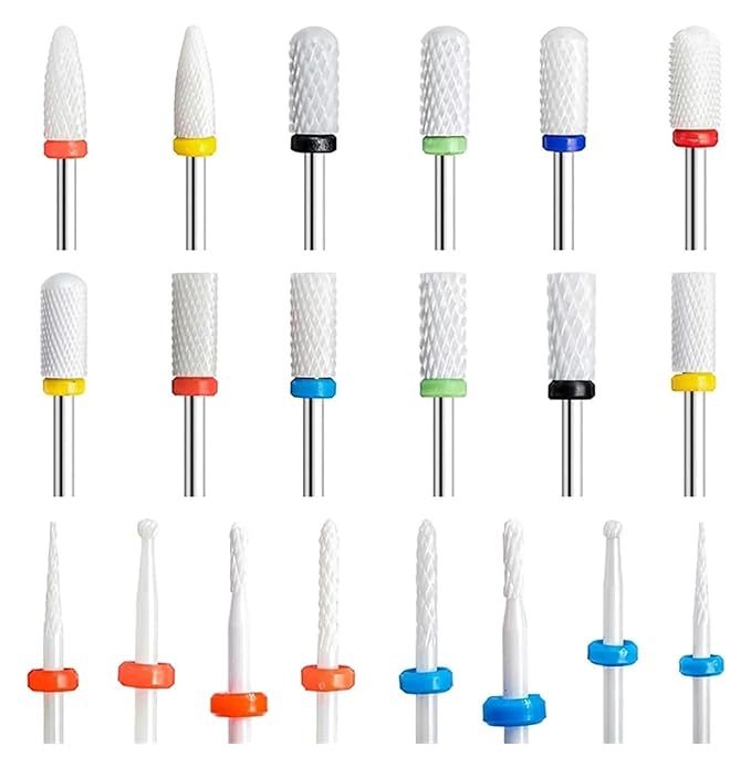 WWJN 5Pc Ceramic Nail Art Drill Bits Rotary Cutter Clean Apparatus for Manicure Nail Milling Machine Accessories Removal Nail Gel Tool