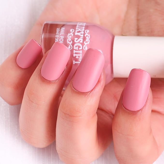 Major Dijit Matte Nail Polish Air Dry Nail Art Varnish (Cherry Pink, 10 ML)