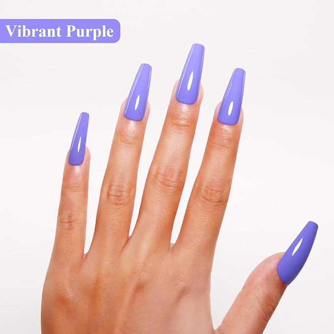 Imtiti Purple Gel Nail Polish, 15ML Vibrant Purple Gel Polish Autumn Winter DIY Nail Art Starter Manicure Salon Kit
