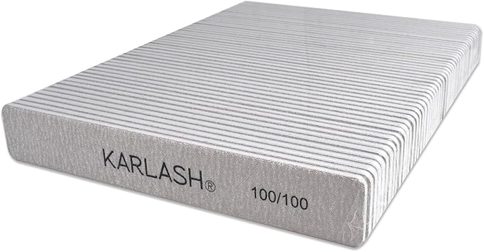 Karlash Professional Double Sided Emery Board Jumbo Zebra Nail File 50pcs 100/100
