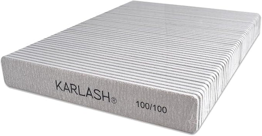 Karlash Professional Double Sided Emery Board Jumbo Zebra Nail File 50pcs 100/100