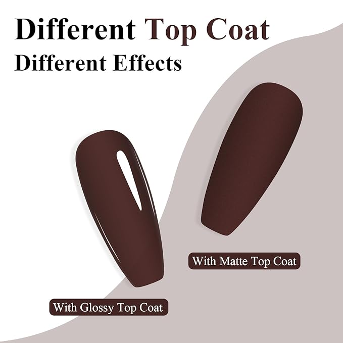 Imtiti Brown Gel Nail Polish, Coffee Brown Gel Polish Autumn Winter Soak Off UV LED High Gloss Art Manicure Salon DIY Design 10ML