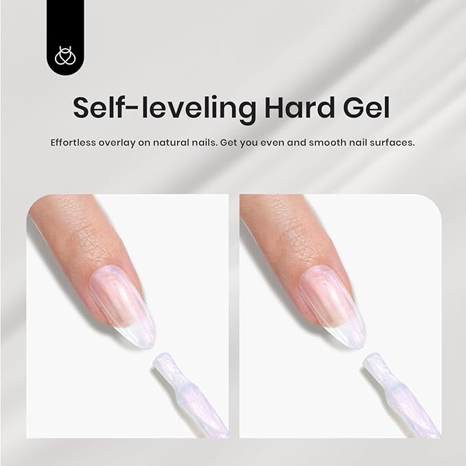Beetles Builder Gel for Nails-Mermaid Shell 7 in 1 Pearl White Nail Thickening Strengthening Building Apex for Beginner DIY Salon at Home,Pearlescent Builder Nail Gel,UV & LED Lamp Cured Needed