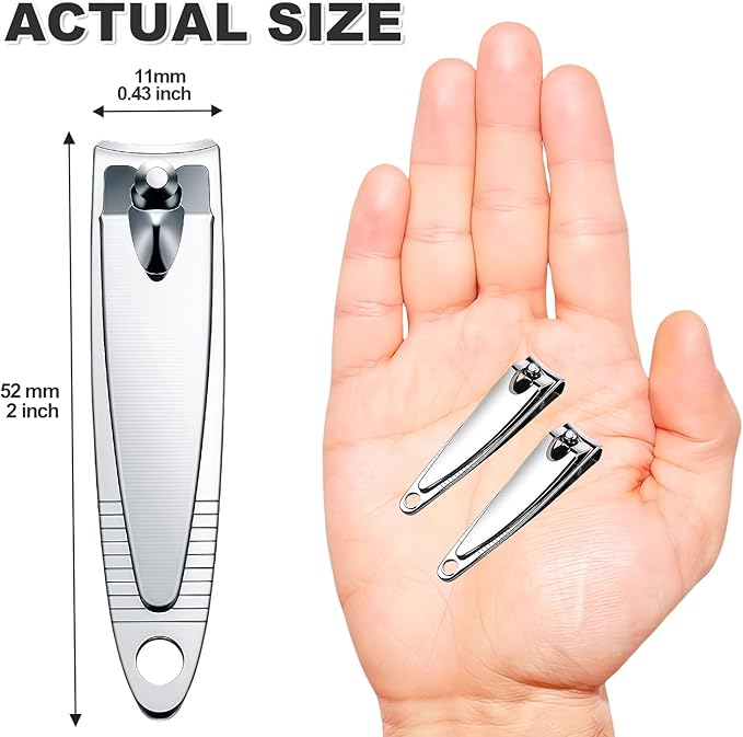 16-Piece Bulk Nail Clippers with Keychain Ring | Stainless Steel Travel Small Toenail Clippers Mini Fingernail Clippers for Men, Women, Gifts, Homeless Care Supplies