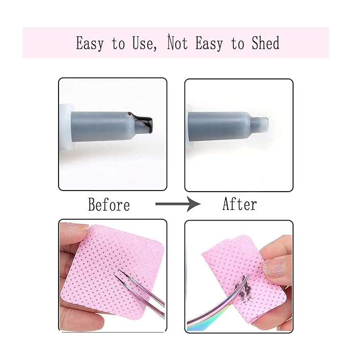 Lint Free Nail Wipes, 1200Pcs Pink Eyelash Extension Glue Cleaning Wipes, Absorbent Soft Non-Woven Fabric Gel Nail Polish Remover Pads, No Lint Nail Cotton Pads for Eyelash Extensions Nails Lash Glue