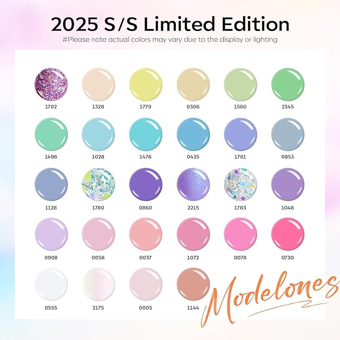 modelones 32 PCS Summer Gel Nail Polish Set, 28 Colors Pastel Gel Polish with No Wipe Base Coat, Glitter & Glossy & Matte Top Coat Maracon Colors Soak Off LED Nail Art Kit