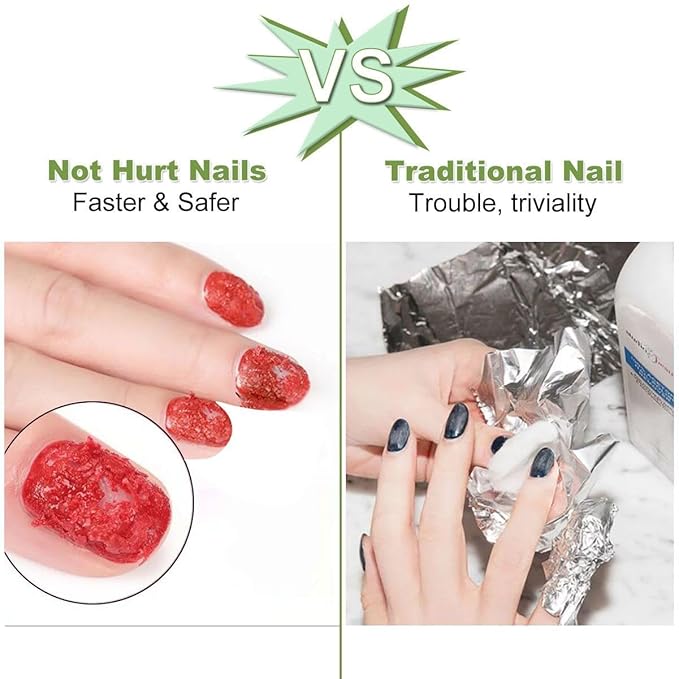 Removedor De Esmalte Gel, Gel Polish Remover, Gel Polish Remover Kit with Nail File & Nail Polish Scraper, 2-3 Minutes Quick Removedor, Professional Non-Irritating Nail Polish Remover