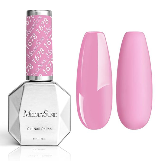 MelodySusie Thick Purple Pink Gel Nail Polish,0.5fl oz Rose Nails Soak Off UV LED Pretty Pink Gel Polish Gift for Women Nail Art Manicure Salon DIY Nail Design Decoration at Home-A1608