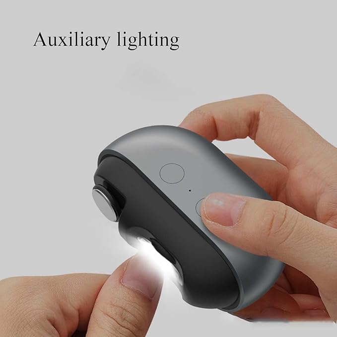 Imwing Easyclip, Imwing Nail Clipper,Electric Nail Grinder & Trimmer 2 - in - 1 with LED Light, Safe Automatic Nail Clipper for Seniors, Adults, Kids, Baby(White)
