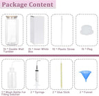 Maucircol 15 Pack Acrylic Snow Globe Tumbler, 20 Oz Pre Drilled Double Wall - Image 2