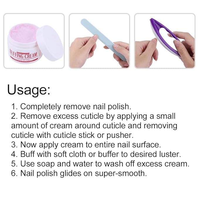 Nail Buffers Blocks For Nails, Manicure Polishing Kit, Nail Art Buffing Cream+Nail Brush Buffer+Polishing Strip Nail Care Tools Set Nail Buffer Block for Professional Manicure Pedicure Salon