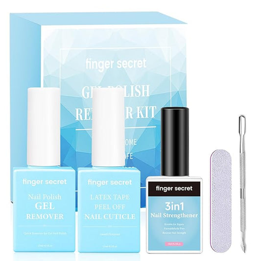 Nail Polish Gel Remover Kit - Removes Gel Polish Easily, Liquid Latex for Nails,Strengthens Weak nails,with Perfect Manicure.Convenient and Portable for All Your Nail Care Needs.