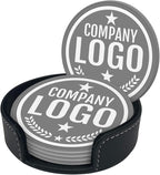 Custom Leather Coasters with Logo - Image 2
