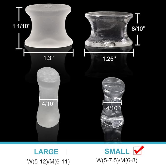 Povihome 8 Pack Gel Bunion Corrector and Toe Spacers Separators and Straightener Orthotics (4/10''Thick) for Sports Activities, for Men and Women Overlapping Toes, Bunion Pain Relief - Small Size