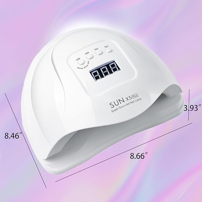 UV Light for Gel Nails-120W High-Power lámpara para uñas with 36 LED Beads&365-405nm Dual Wavelength for Rapid Curing,No Dark Hands&Eye-Safe Design, Smart Sensor Tech,for Home&Salon Use in Sleek