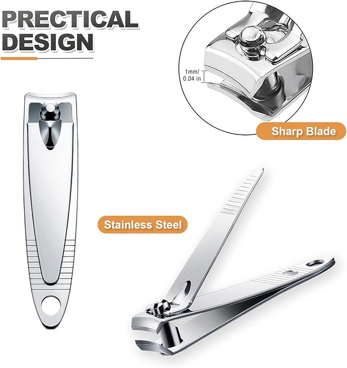 16-Piece Bulk Nail Clippers with Keychain Ring | Stainless Steel Travel Small Toenail Clippers Mini Fingernail Clippers for Men, Women, Gifts, Homeless Care Supplies