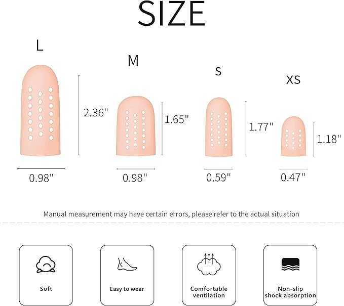 8 Pairs Big Toe Protector Gel Hammer Toe Cap Silicone Toe Cover Sleeves with Holes Breathable Toe Sleeves for Blisters Corns Ingrown Toenails Reduce Friction Calluses