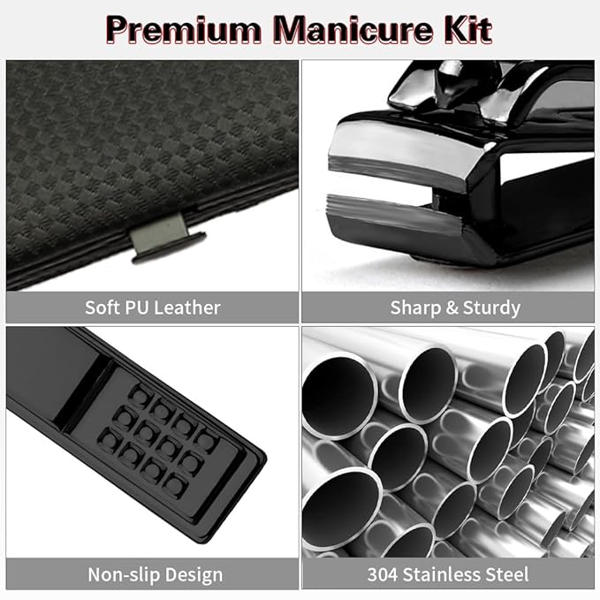 Manicure Set, Stocking Stuffers for Men, Nail Clipper Set, Manicure Kit, Travel Nail Grooming Kit, Stainless Steel Facial Manicure Pedicure Nail Care Tools, Christmas Gifts for Men Dad Teens Boyfriend