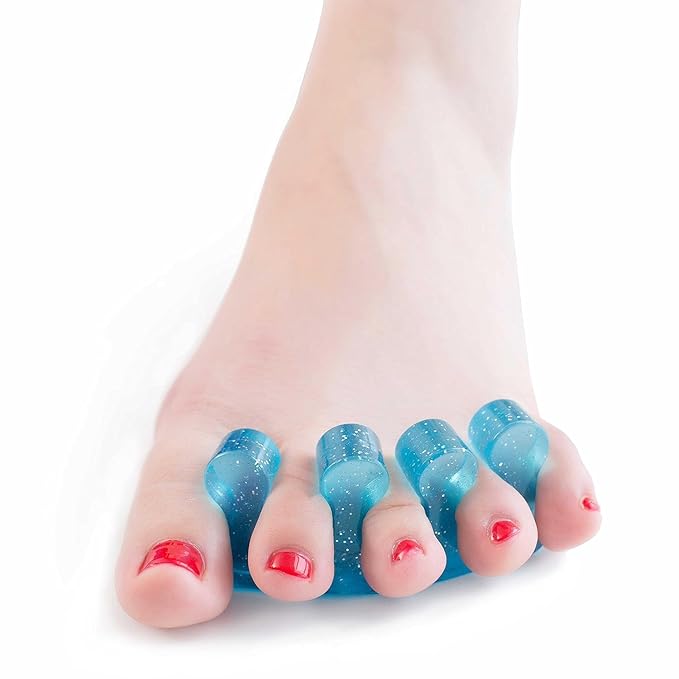 2 Pairs Gel Toe Separators – Toe Spacers & Straighteners for Bunion Relief, Hammer Toe, Overlapping Toes – Toe Stretchers for Men & Women