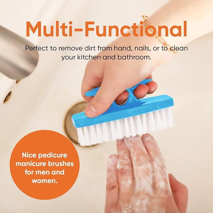 Nail Brush for Cleaning Fingernails, Nail Scrubber Brush, Toe Foot Hands Fingernail Brush Cleaner- Small Scrub Brush- All-Purpose Stiff Cleaning Brush (12 Pack, Blue)