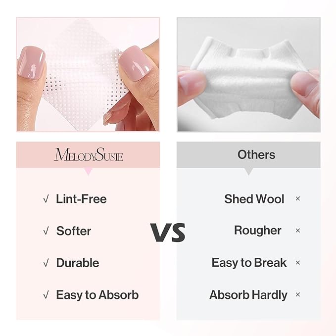 MelodySusie 1050PCS Lint Free Nail Wipes Kit, White Gel Nail Polish Remover Set with 1PCS Acetone Pump Dispenser Bottle 220ml for Professional Soak Off Gel Polish Remover