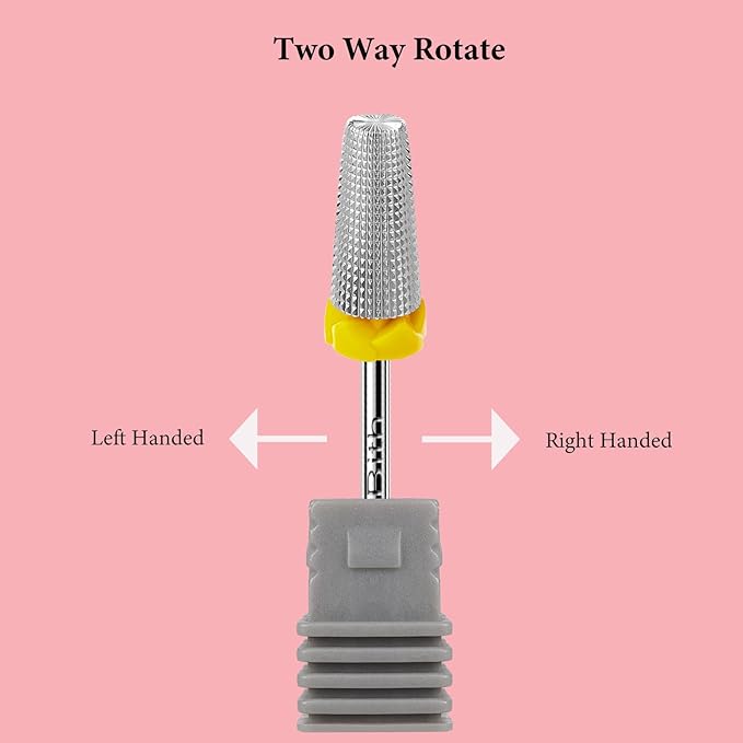 5 in 1 Nail Drill Bits, 3/32”Professional Carbide Drill Bits for Nails Multifunction Bit, Fast Remove Acrylic Hard Gel Cuticle Nail Efile Bit Manicure Pedicure,Two Way Rotate,Extra Fine