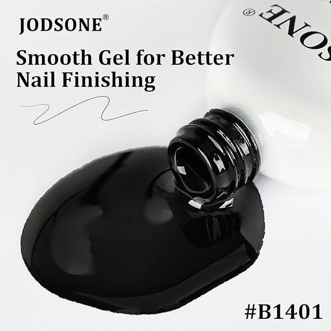JODSONE Black Gel Polish Top Base Coat,16.5ml 3-in-1 One Step Gel Polish,Base Color Top Gel in One, Save Time,Long Lasting