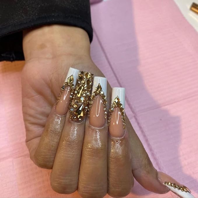4010pcs Mine Gold Nail Art Rhinestones Kit Makeup Glue Fix Flatback Rhinestones Metallic Golden Nail Charms 6 Sizes (1.6-6.1mm) Up to SS30 Round Nail Gems Stones w Picking Pen for Nail Eye Face Makeup