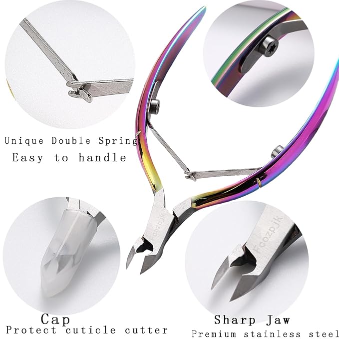 Cuticle Trimmer Cuticle Remover with Cuticle Pusher, Gel Polish Remover Kit Professional Cuticle Cutter Nipper Scissor Pedicure Manicure Tools for Fingernails and Toenails Dead Skin, Nail Files