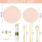 KIRE 175PCS Pink Plates Disposable - Image 7